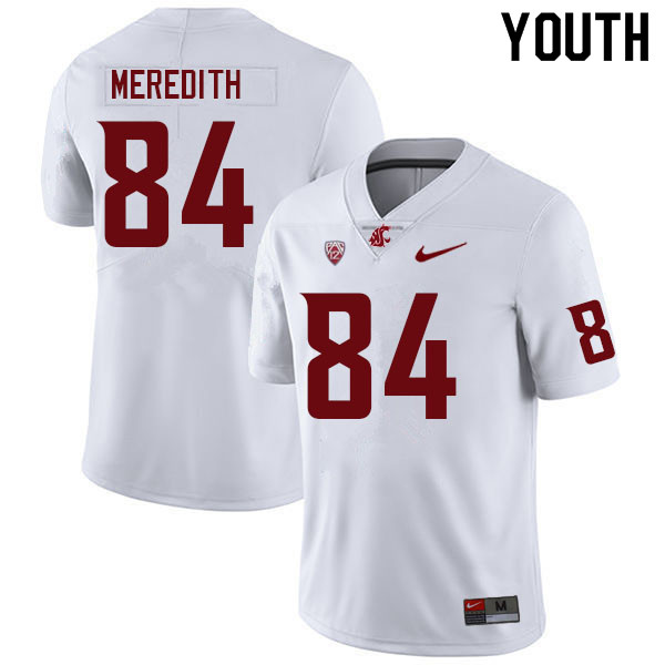 Youth #84 Josh Meredith Washington State Cougars College Football Jerseys Sale-White - Click Image to Close